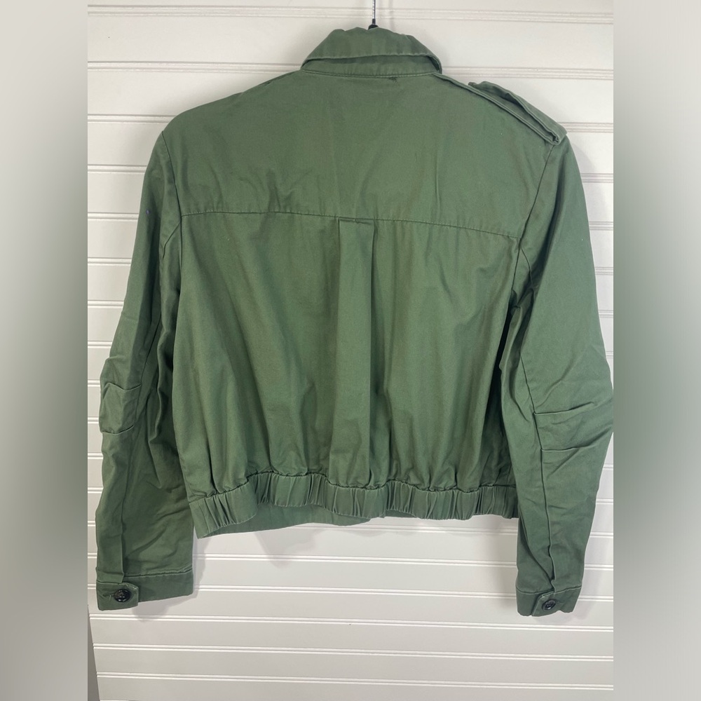 H&M Green Cropped Bomber Jacket with Many Pockets Size 12 Women’s EUC - Picture 7 of 7